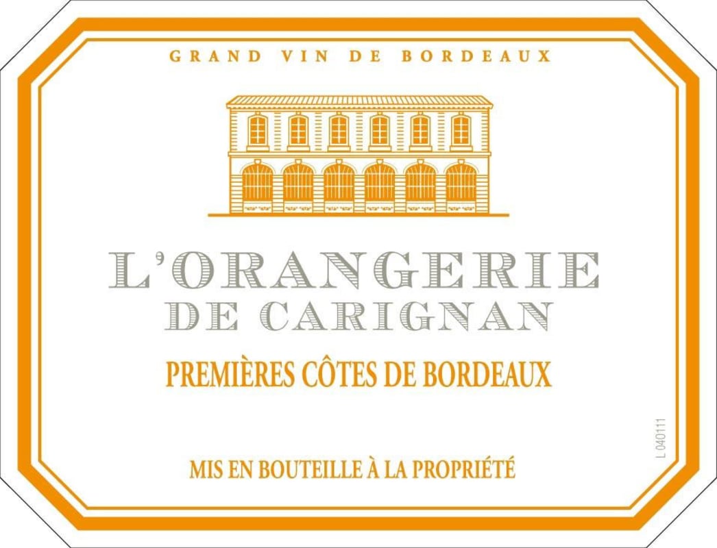 Chateau Carignan L'Orangerie de Carignan 2013 Front Label