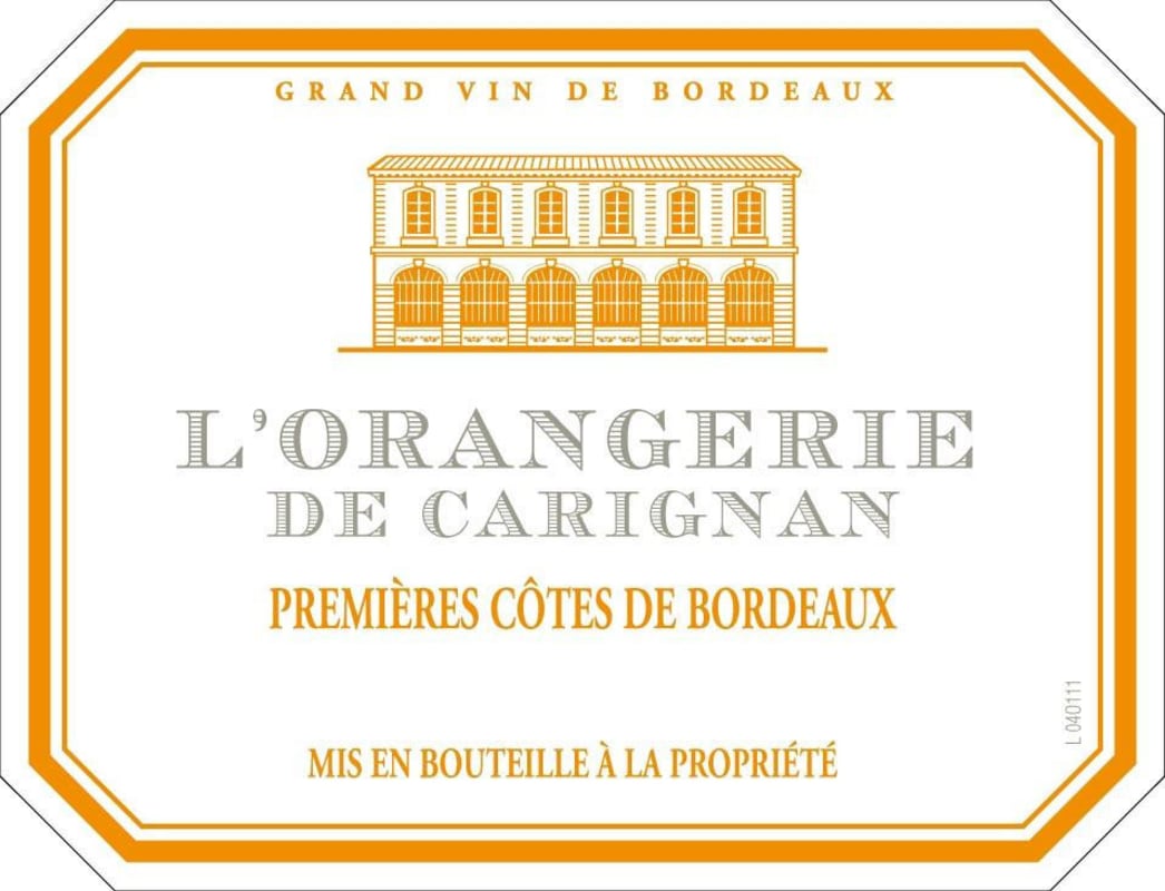 Chateau Carignan L'Orangerie de Carignan 2011 Front Label