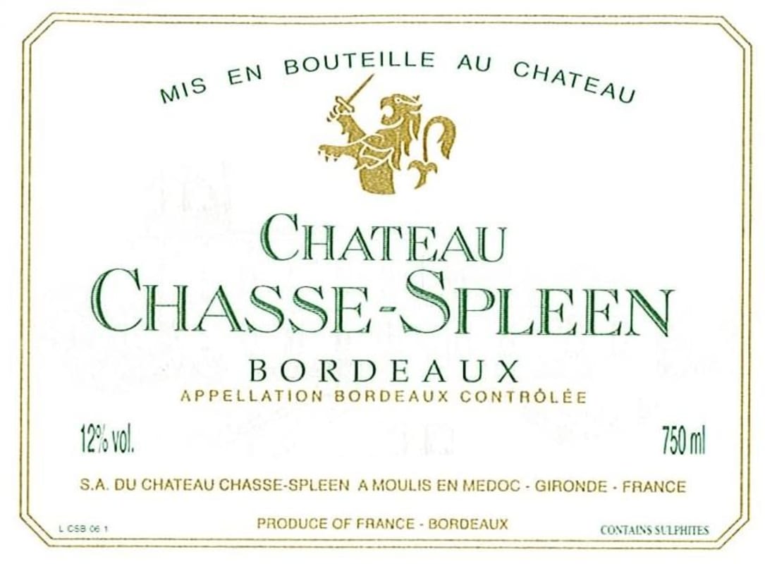 Chateau Chasse Spleen Blanc 2015 Front Label