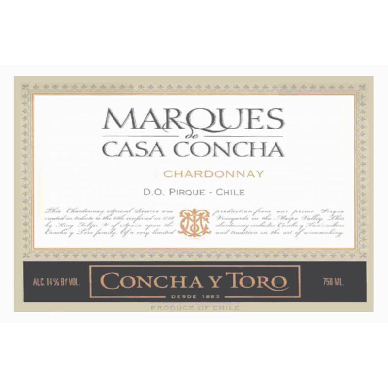 Concha y Toro Marques de Casa Concha Chardonnay 2005 Front Label