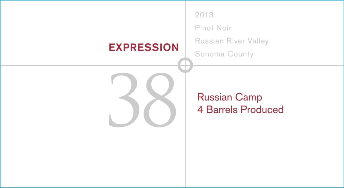 Expression 38 degrees Russian Camp Pinot Noir 2013 Front Label