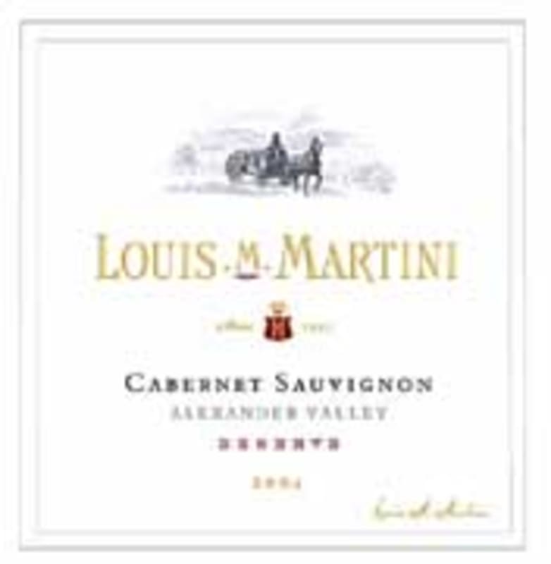 Louis Martini Alexander Valley Cabernet Sauvignon 2004 Front Label