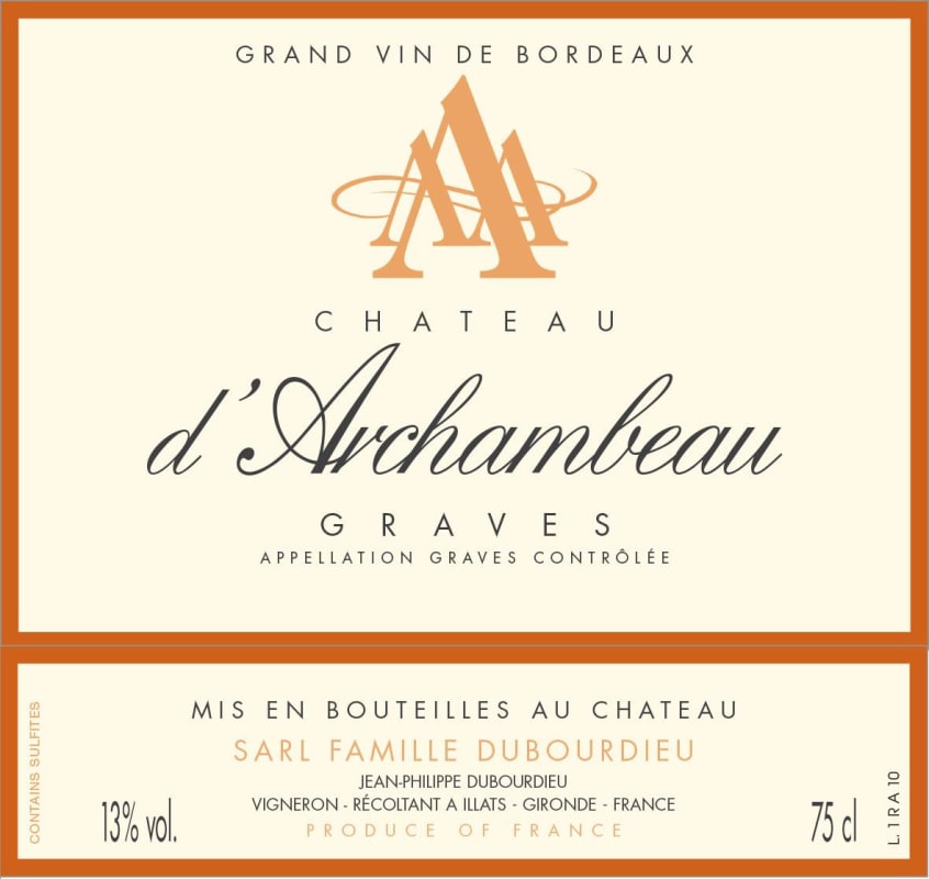 Chateau dArchambeau 2013 Front Label