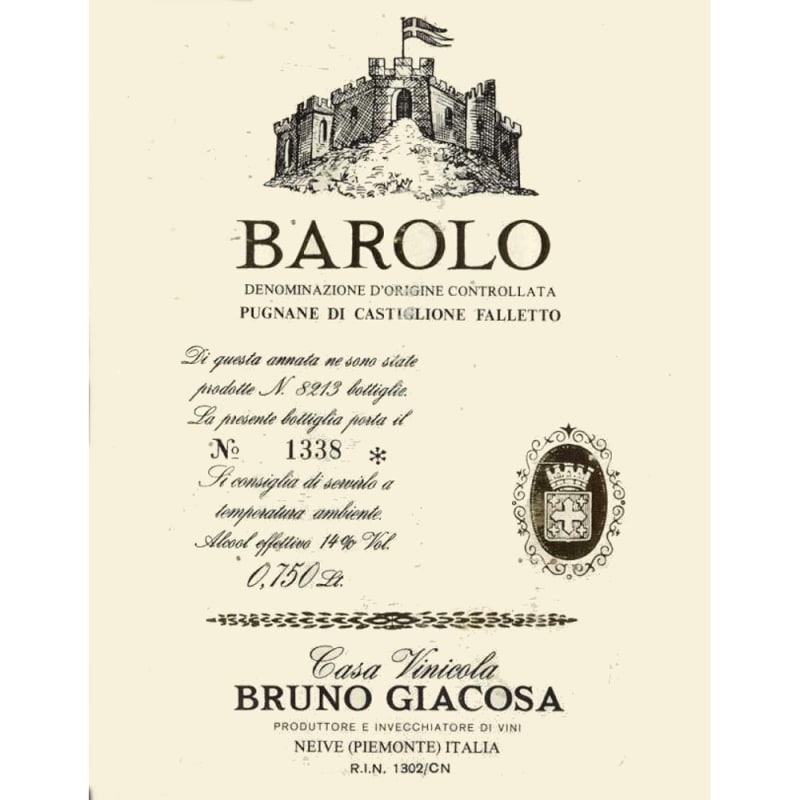 Bruno Giacosa Barolo 2001 Front Label