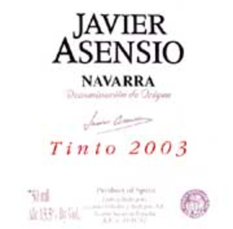 Javier Asensio Tinto 2003 Front Label
