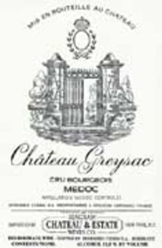 Chateau Greysac 2003 Front Label