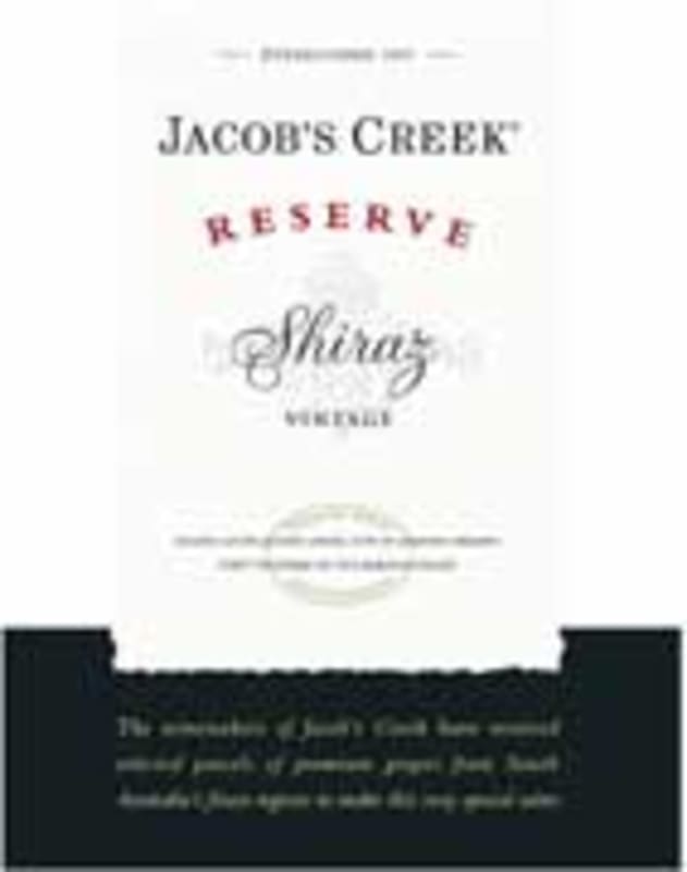 Jacob's Creek Reserve Shiraz 2004 Front Label
