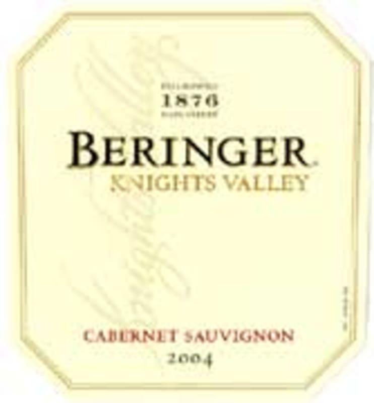 Beringer Knights Valley Cabernet Sauvignon 2004 Front Label