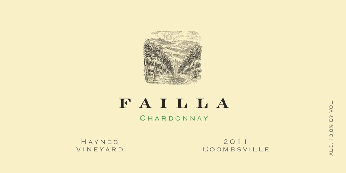 Failla Haynes Vineyard Chardonnay 2011 Front Label