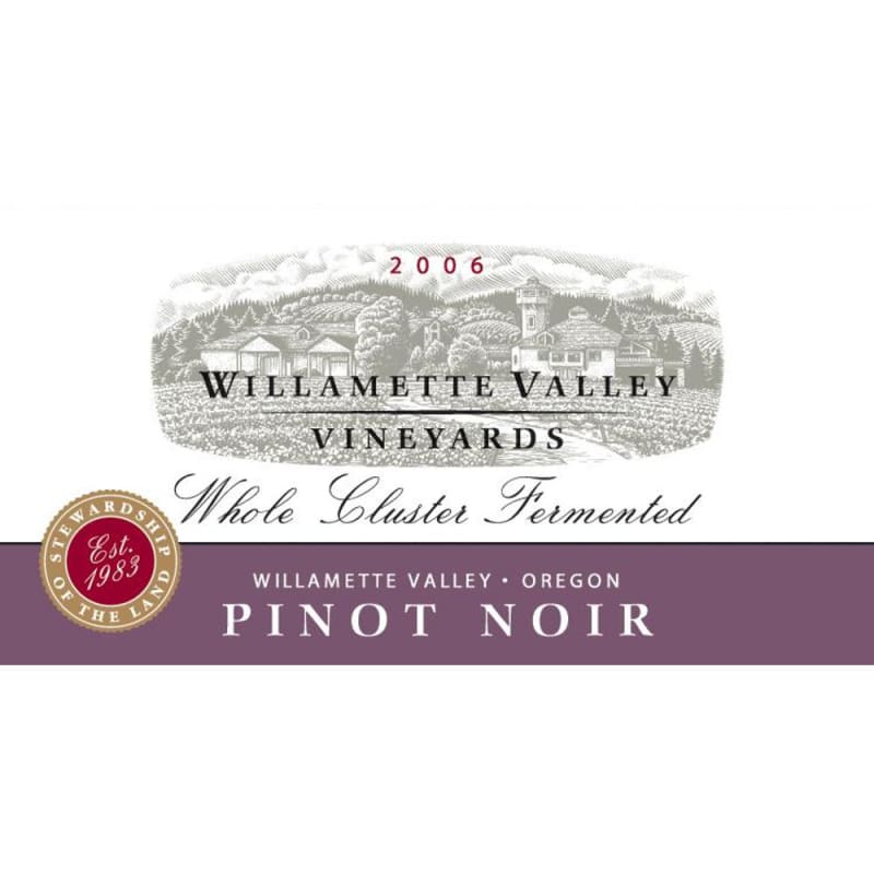 Willamette Valley Vineyards Whole Cluster Pinot Noir 2006 Front Label