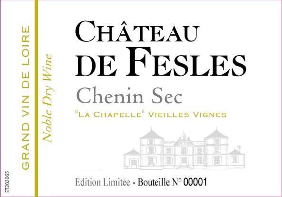 Chateau de Fesles La Chapelle Anjou Blanc Chenin Sec 2012 Front Label