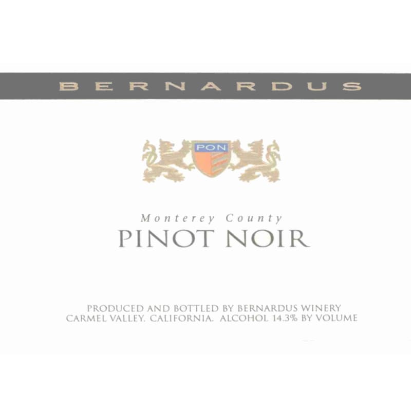 Bernardus Monterey County Pinot Noir 2005 Front Label