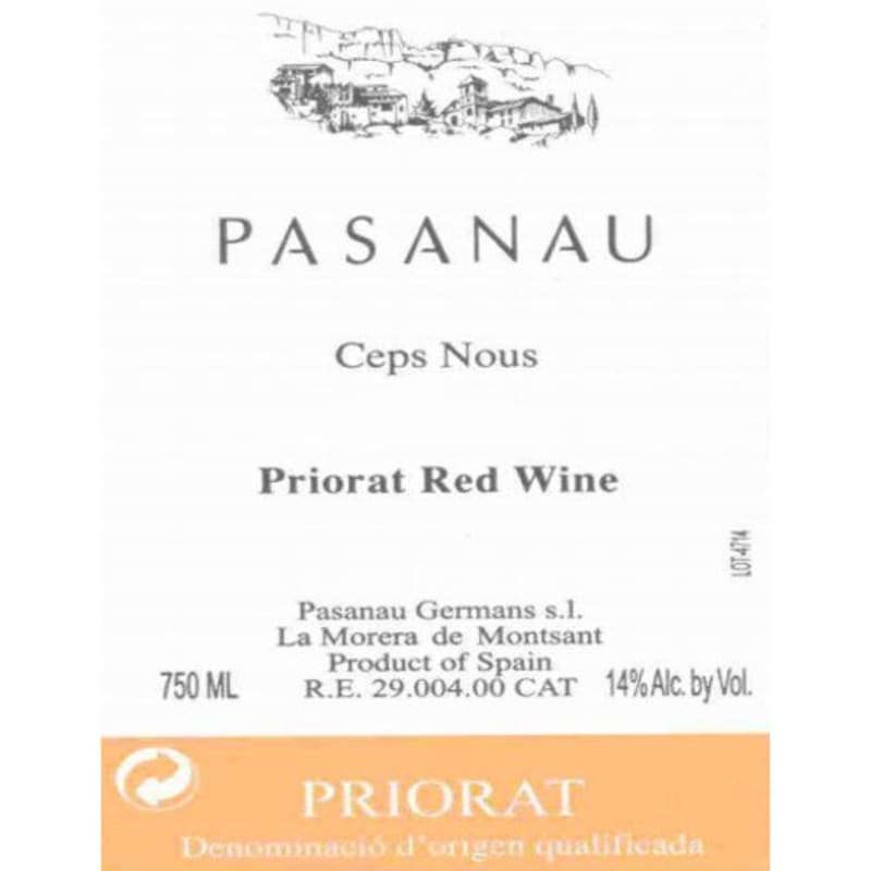 Celler Pasanau Priorat Ceps Nous 2005 Front Label