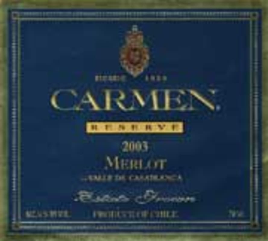 Carmen Reserve Merlot 2003 Front Label