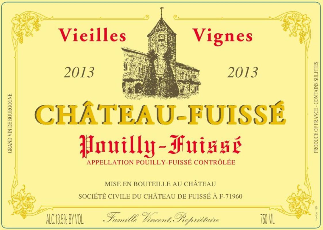 Chateau Fuisse Pouilly-Fuisse Vieilles Vignes 2013 Front Label