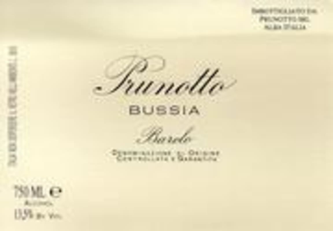 Prunotto Barolo Bussia 1995 Front Label