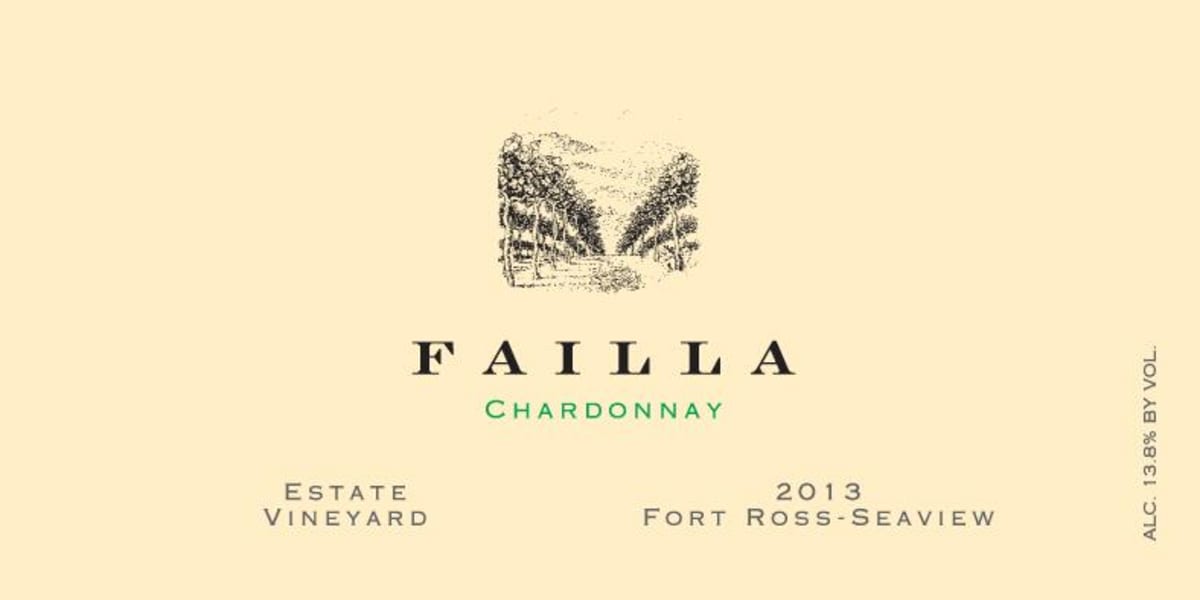 Failla Estate Vineyard Chardonnay 2013 Front Label