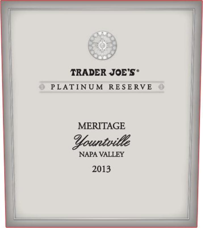 Trader Joe's Yountville Platinum Reserve Meritage 2013 Front Label