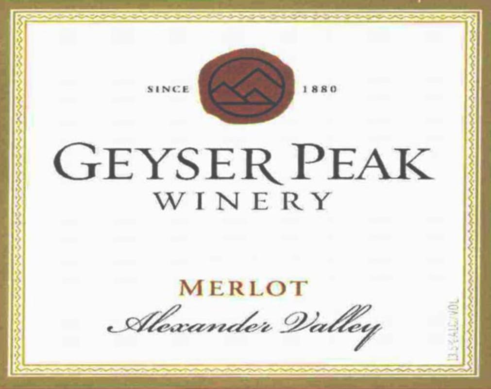 Geyser Peak Alexander Valley Merlot 2004 Front Label