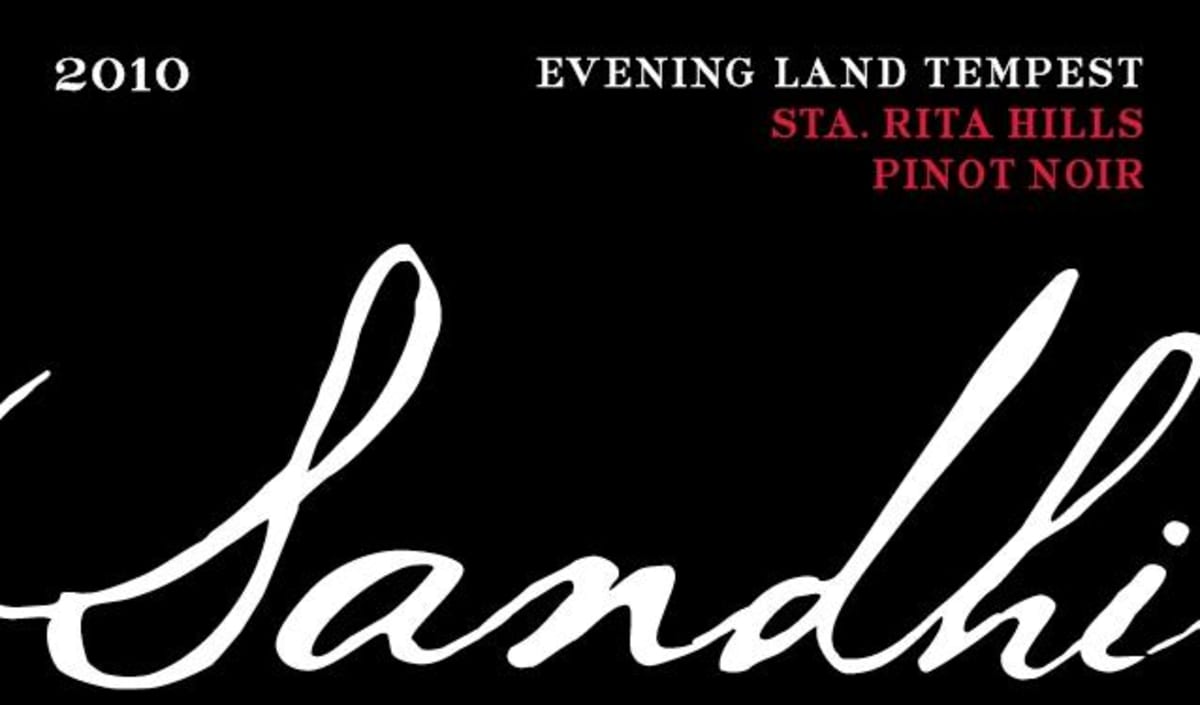 Sandhi Evening Land Tempest Pinot Noir 2010 Front Label