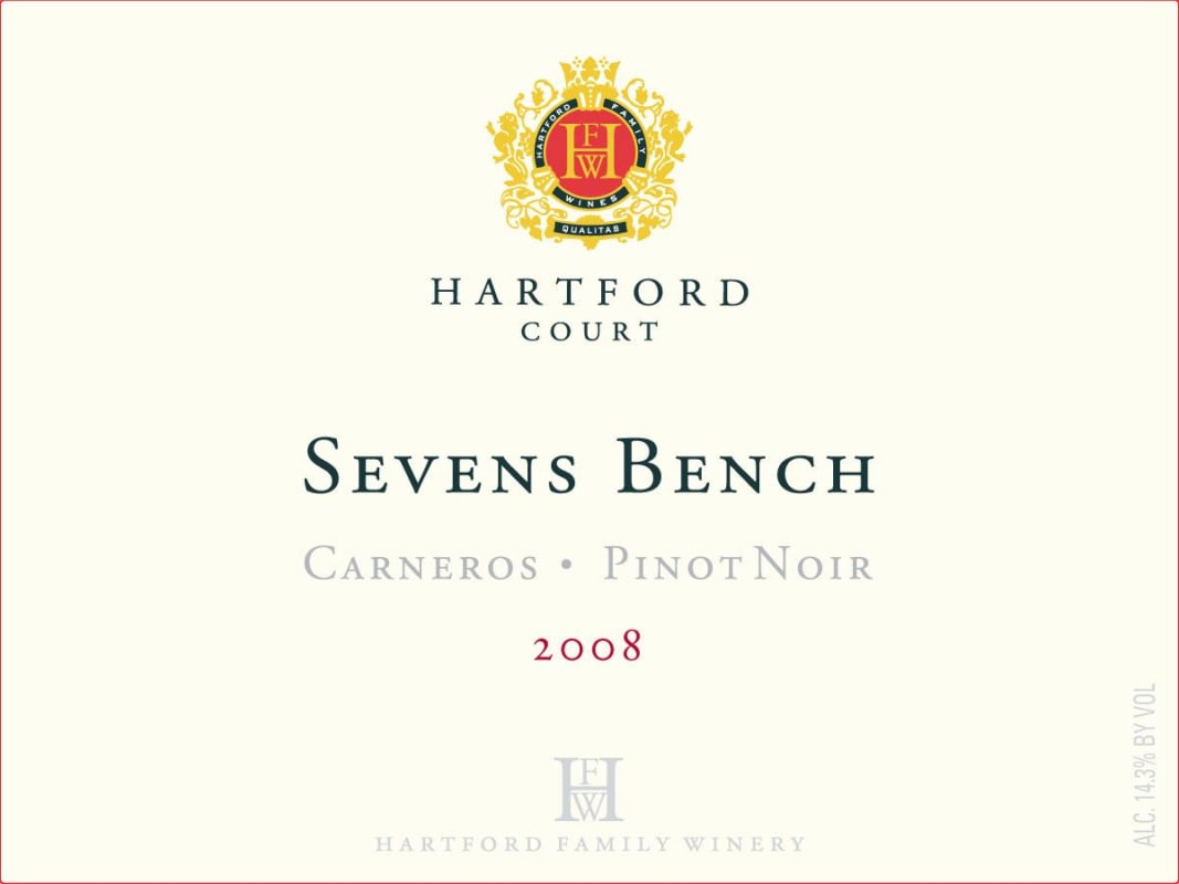Hartford Sevens Bench Vineyard Pinot Noir 2008 Front Label