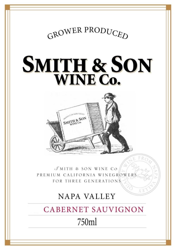 Smith & Son Wine Co. Napa Valley Cabernet Sauvignon 2013 Front Label