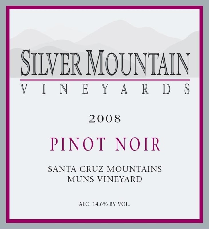 Silver Mountain Muns Vineyard Pinot Noir 2008 Front Label