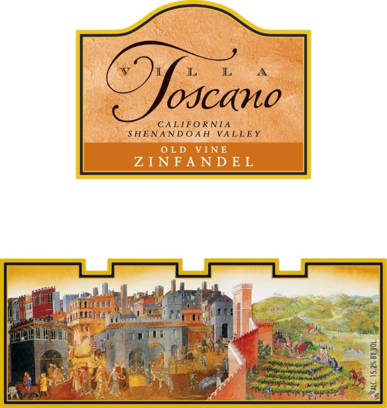 Villa Toscano Winery Old Vine Zinfandel 2008 Front Label
