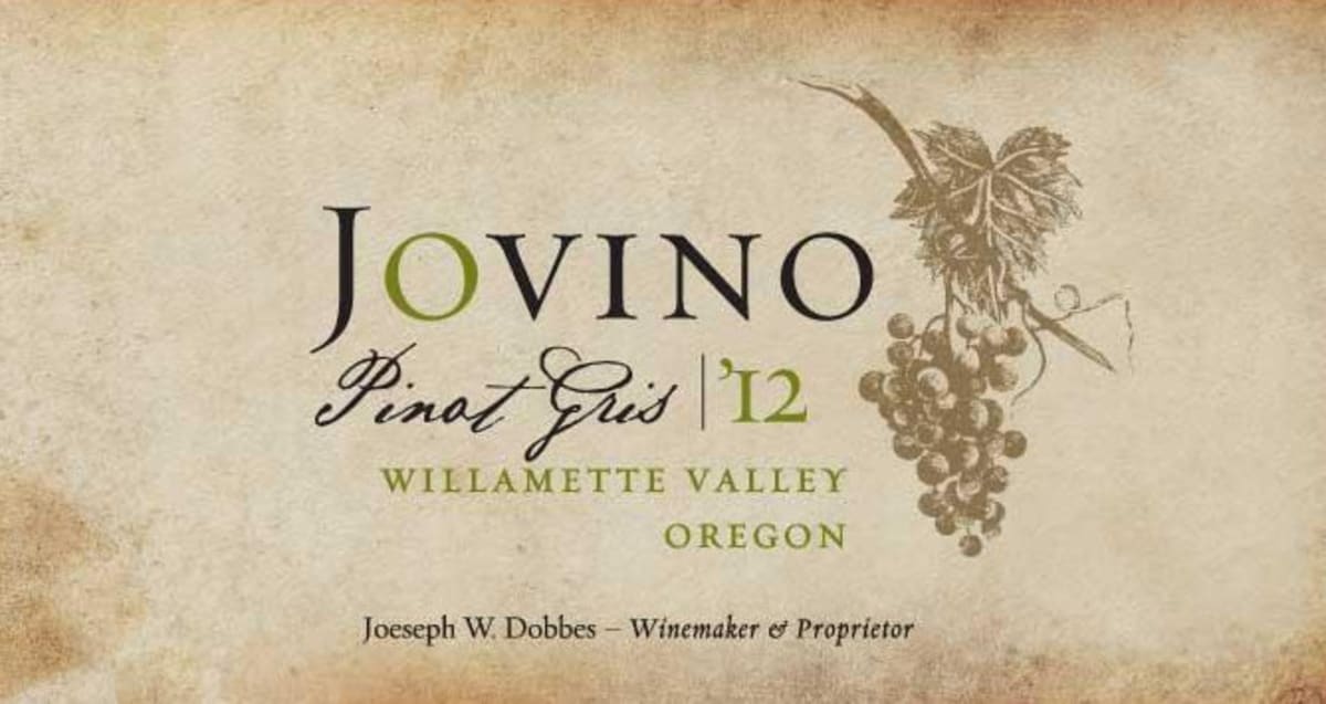 Dobbes Family Winery Jovino Pinot Gris 2012 Front Label