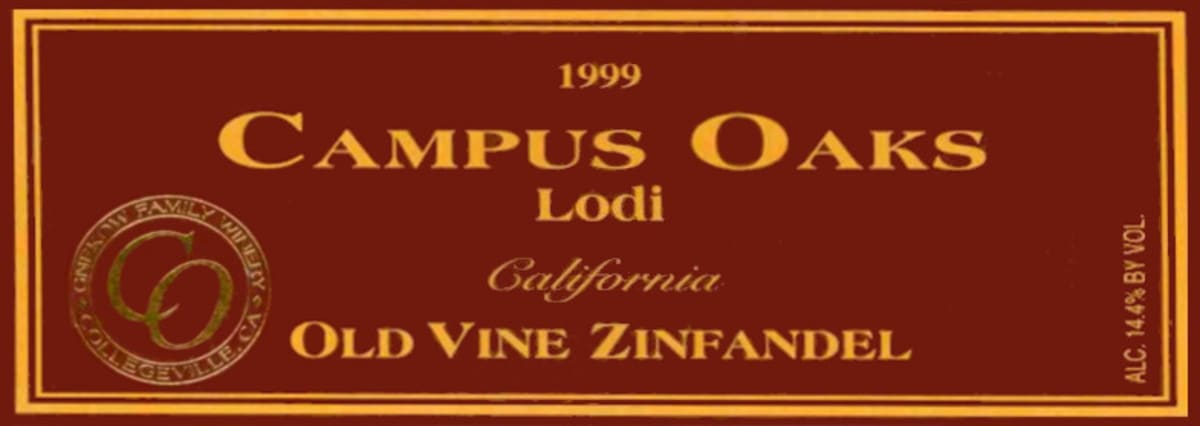 Gnekow Family Winery Campus Oaks Old Vine Zinfandel 1999 Front Label