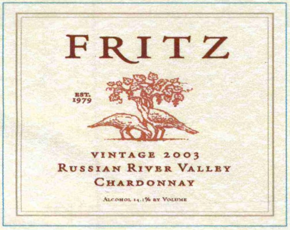 Fritz Chardonnay 2003 Front Label