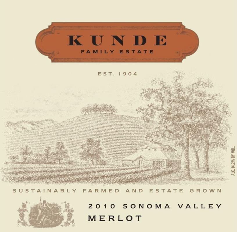 Kunde Merlot 2010 Front Label