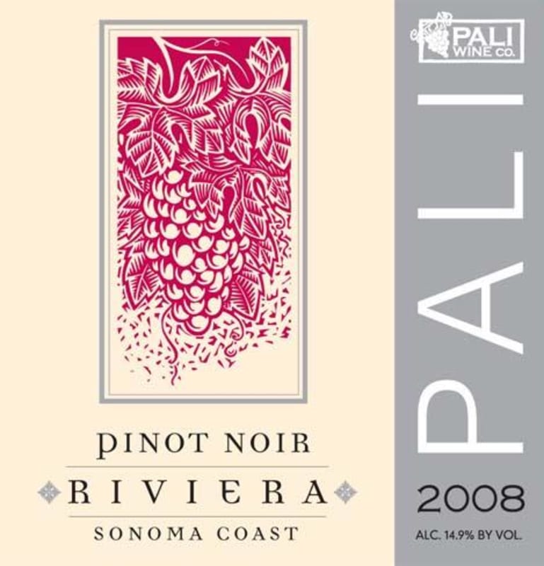 Pali Wine Co Riviera Pinot Noir 2008 Front Label