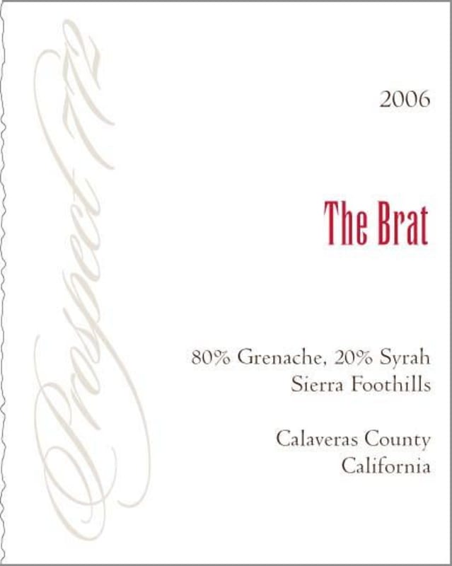 Prospect 772 The Brat Grenache Syrah 2006 Front Label