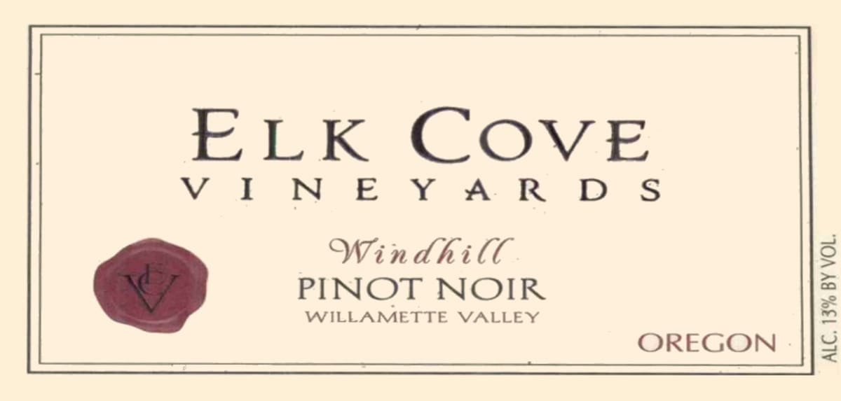 Elk Cove Wind Hill Pinot Noir 2003 Front Label
