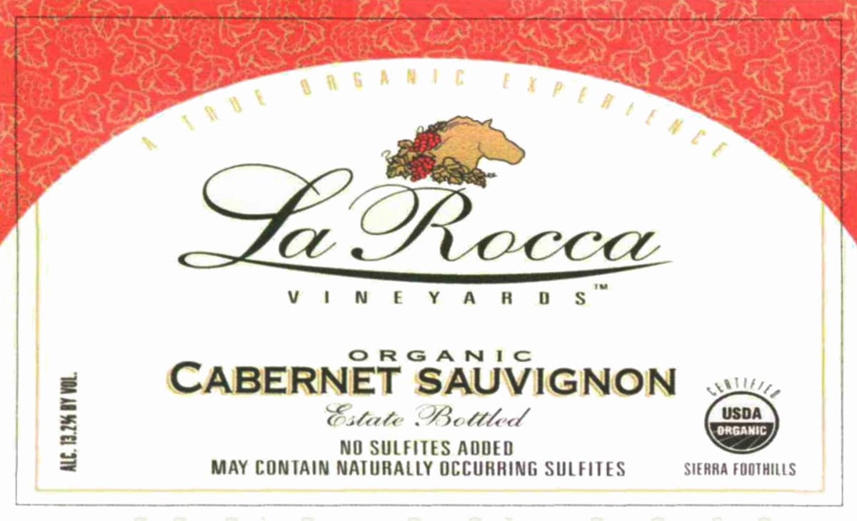 La Rocca Vineyards Organic Cabernet Sauvignon 2014 Front Label