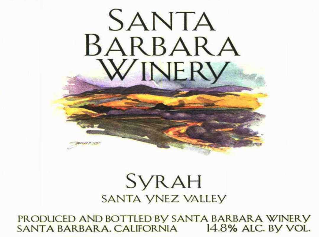 Santa Barbara Winery Syrah 2010 Front Label