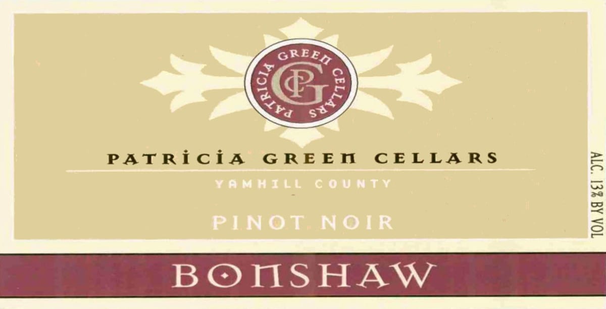 Patricia Green Bonshaw Pinot Noir 2005 Front Label