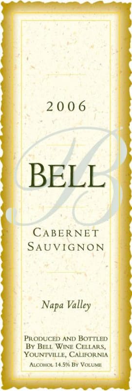Bell Wine Cellars Cabernet Sauvignon 2006 Front Label