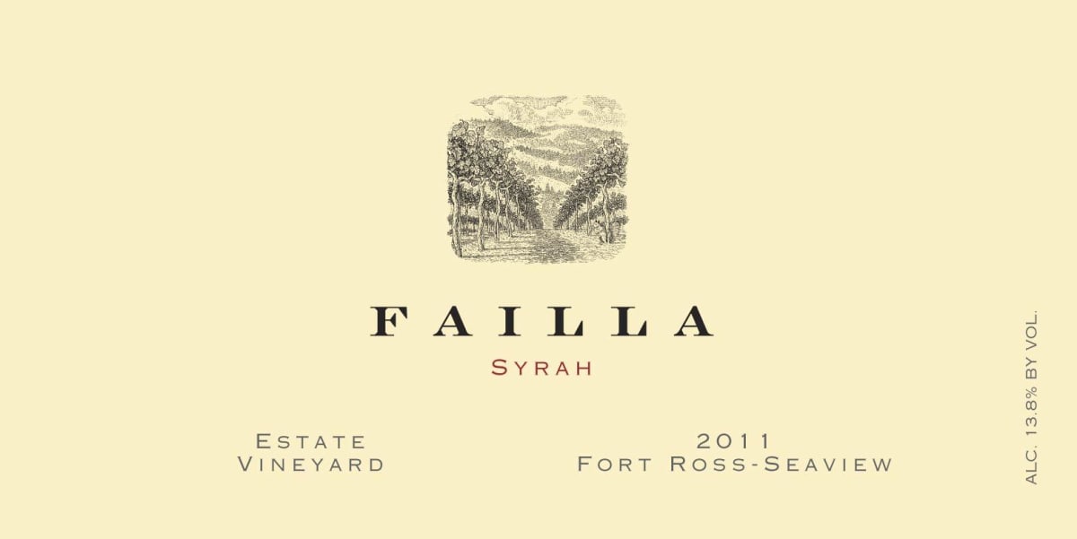 Failla Fort Ross-Seaview Estate Vineyard Syrah 2011 Front Label