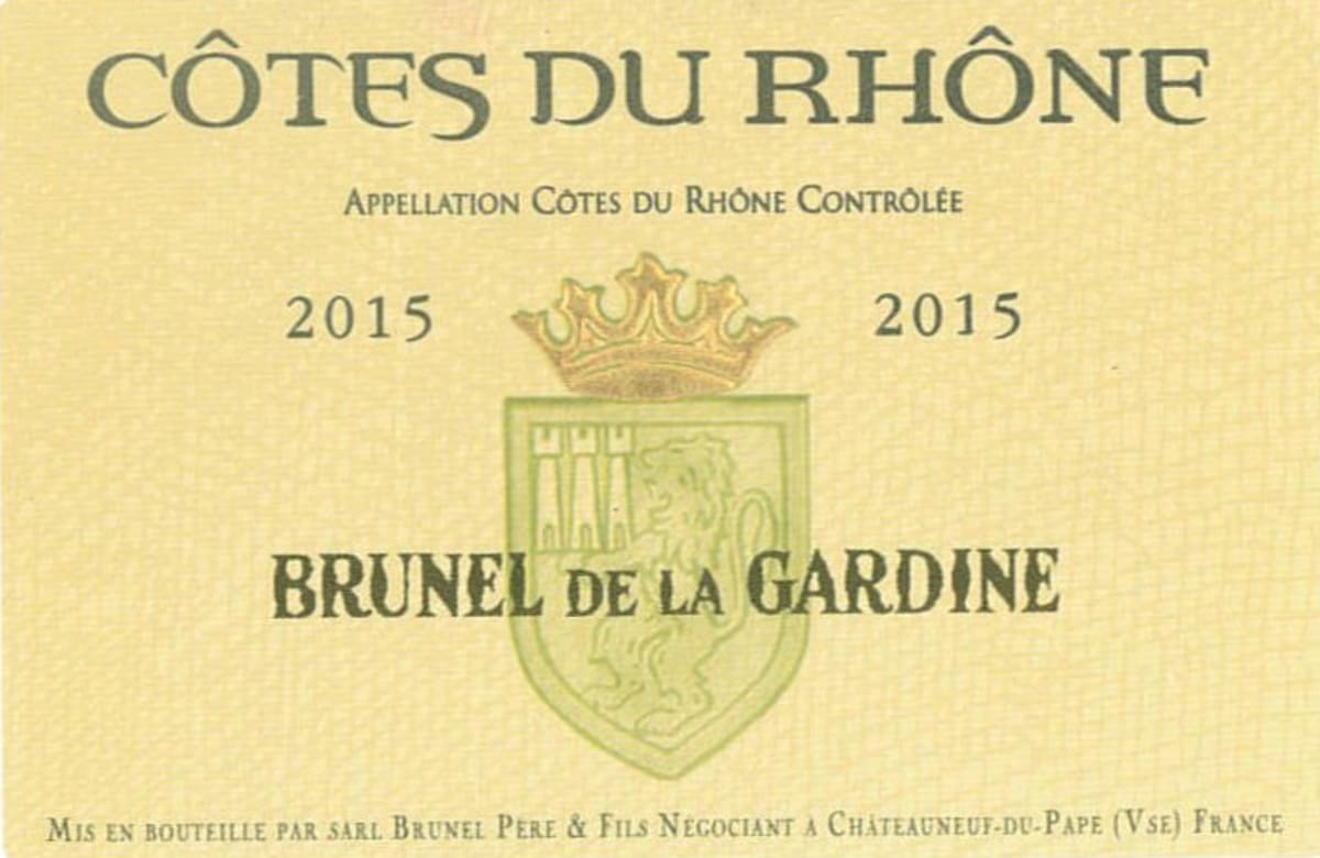 Chateau de La Gardine Brunel de la Gardine 2015 Front Label