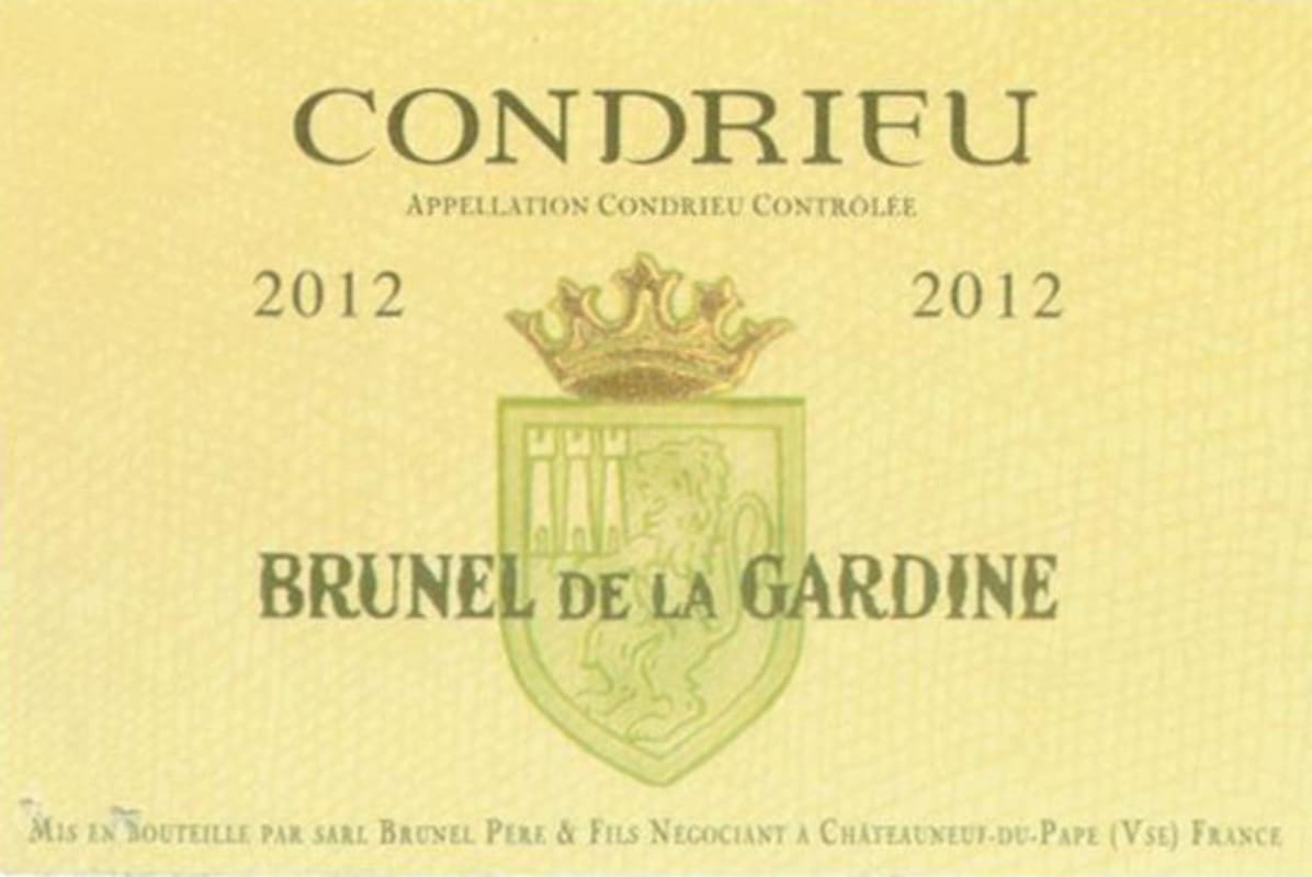 Chateau de La Gardine Brunel de la Gardine Condrieu 2012 Front Label