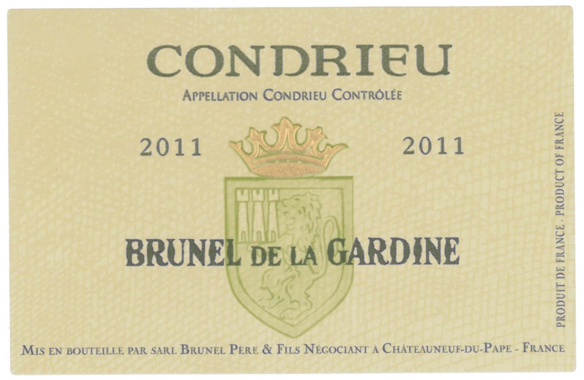 Chateau de La Gardine Brunel de la Gardine Condrieu 2011 Front Label