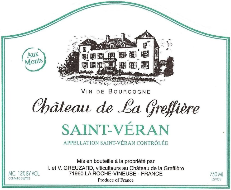 Chateau de La Greffiere Saint Veran Blanc 2014 Front Label