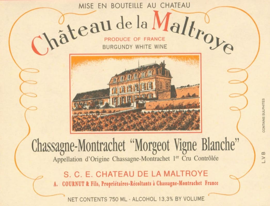 Chateau de la Maltroye Chassagne Montrachet Morgeot Vigne Blanche Premier Cru 2006 Front Label