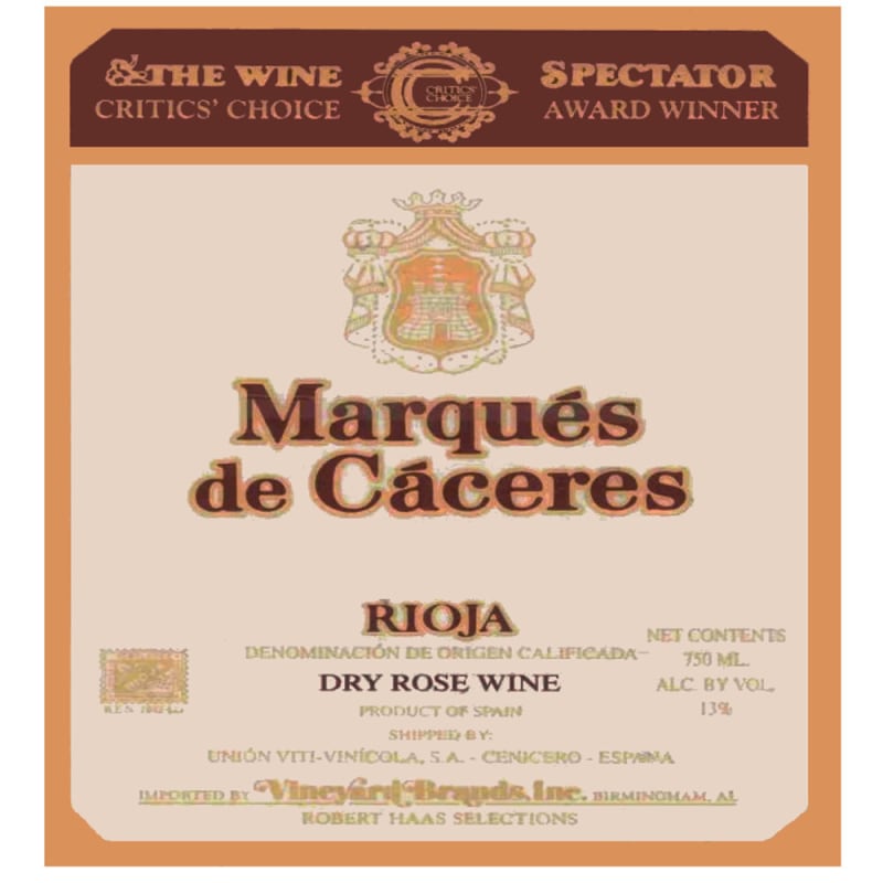 Marques de Caceres Rioja Rosado 2006 Front Label