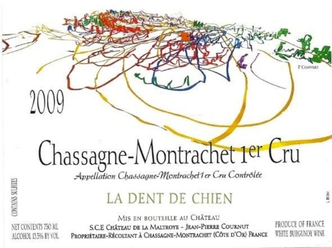 Chateau de la Maltroye Chassagne Montrachet Premier Cru La Dent de Chien 2009 Front Label
