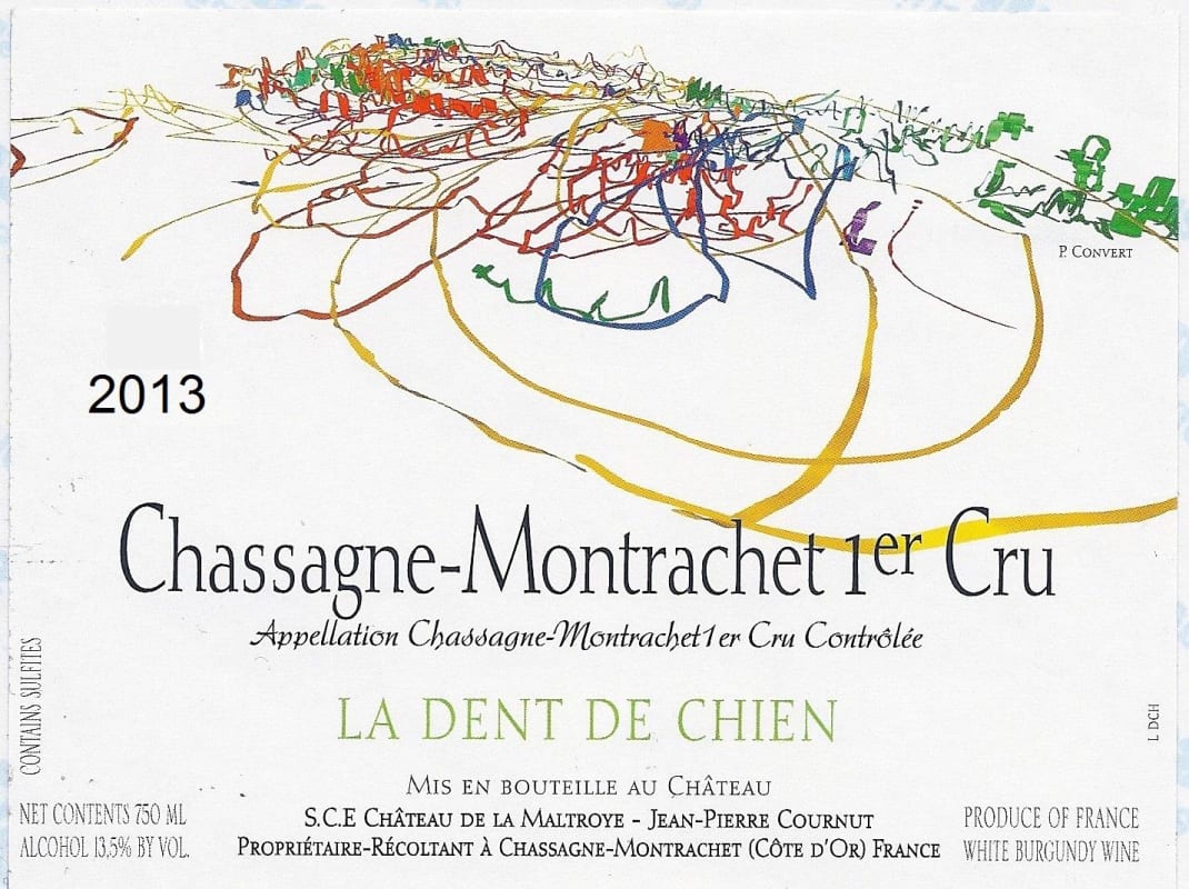 Chateau de la Maltroye Chassagne Montrachet Premier Cru La Dent de Chien 2013 Front Label