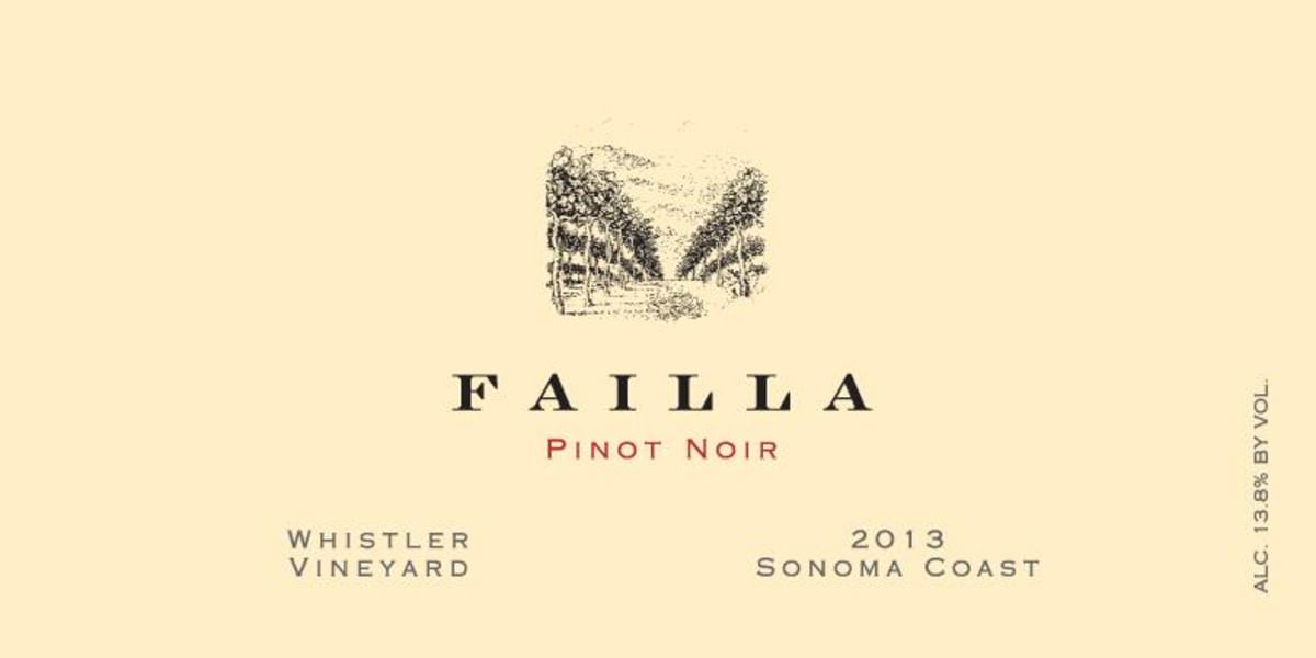Failla Whistler Vineyard Pinot Noir 2013 Front Label
