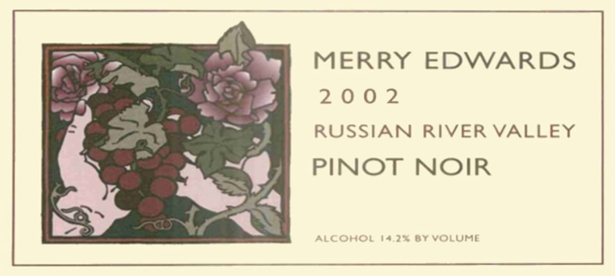Merry Edwards Russian River Valley Pinot Noir 2002 Front Label